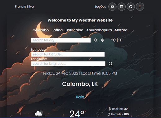 Weather Forecast Website